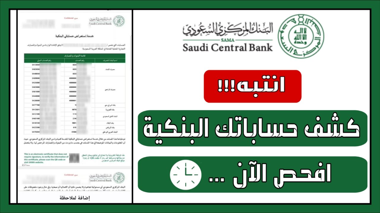 اكتشف الحسابات البنكية التي باسمك